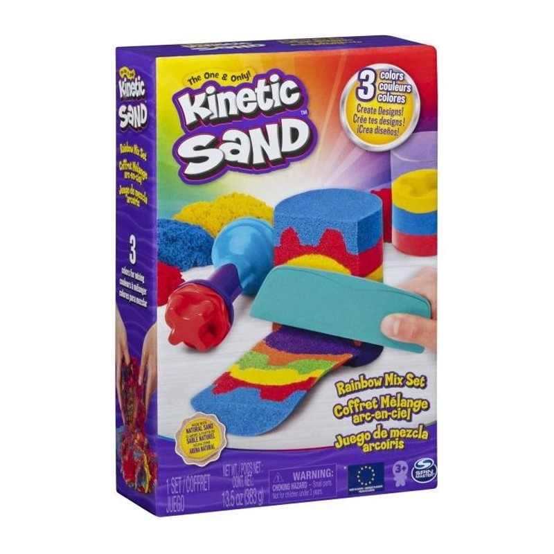 KINETIC SAND - COFFRET ARC-EN-CIEL 390 G + 6 accessoires - 6053691 - S KINETIC SAND - COFFRET ARC-EN-CIEL 390 G + 6 accessoires - 6053691 - S