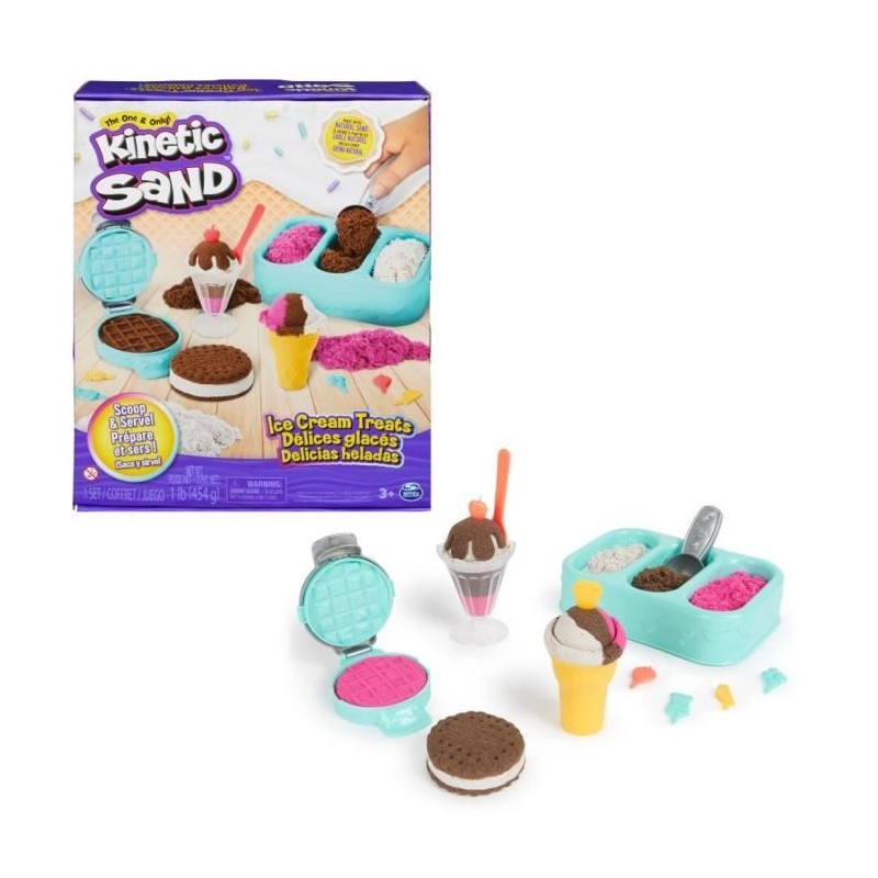 Coffret Kinetic Sand Delices Glaces - SPIN MASTER - Sable magique faci Coffret Kinetic Sand Delices Glaces - SPIN MASTER - Sable magique faci