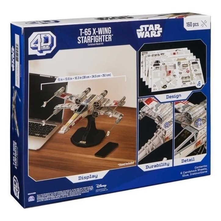 Star Wars - CHASSEUR X-WING - Maquette 4D a construire - 28 cm