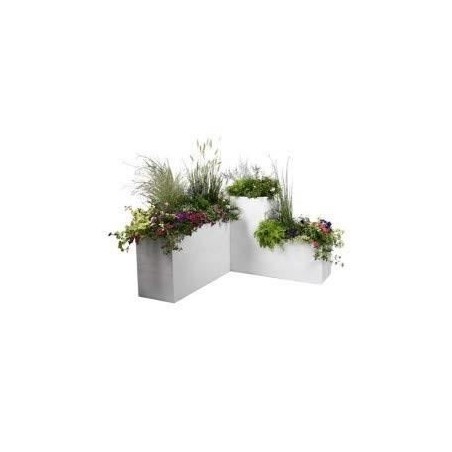 Bac a fleurs Carré 50 cm - EDA - Graphit - 57 L - 49,5 x 49,5 x H. 49,5 cm - Blanc cérusé