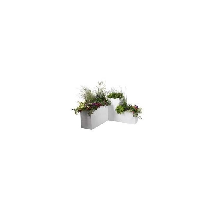 Bac a fleurs Carré 50 cm - EDA - Graphit - 57 L - 49,5 x 49,5 x H. 49,5 cm - Blanc cérusé