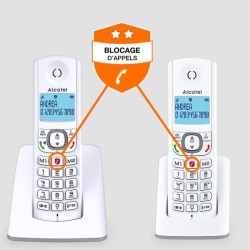 Téléphone sans fil - ALCATEL - F530 Duo - 2 combinés, blocage d'app