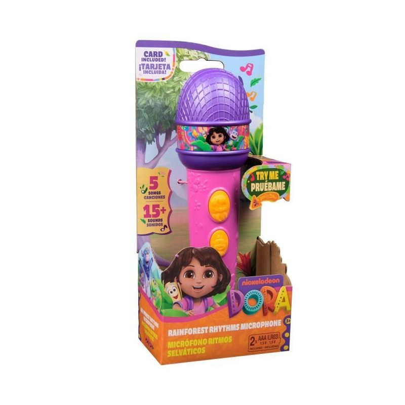 Dora - Micro a fonctions - 18cm - 4 chansons et 9 sons - des 3 ans - D