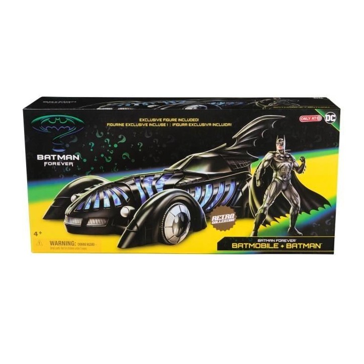 SPIN MASTER PACK BATMOBILE + FIGURINE BATMAN FOREVER DC Retro Collection