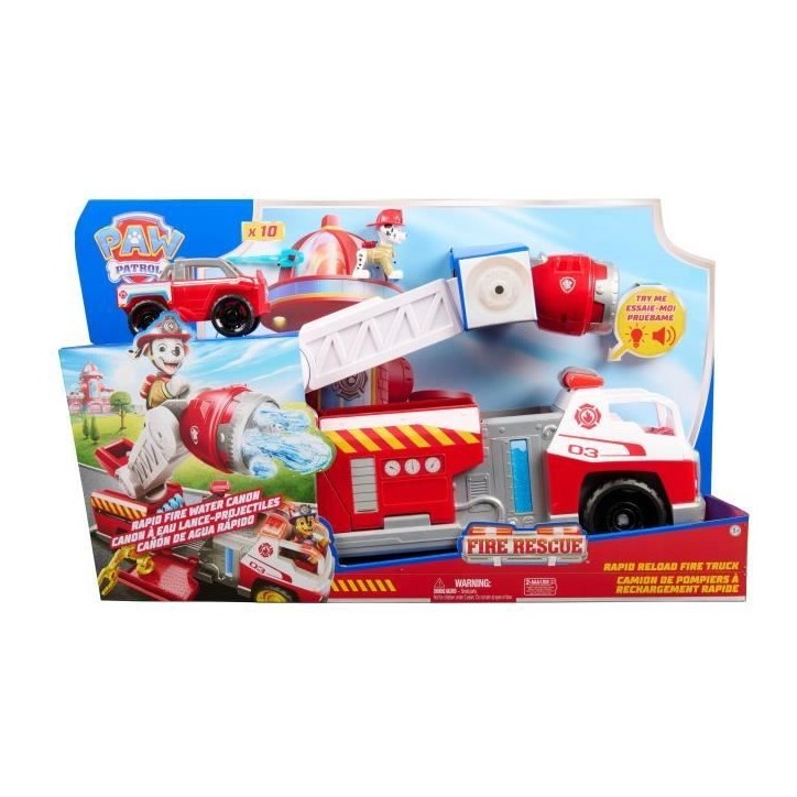 Camion de pompier + figurine Marcus - des 3 ans - Fire Rescue - La Pat'Patrouille Camion de pompier + figurine Marcus - des 3 ans - Fire Rescue - La Pat'Patrouille
