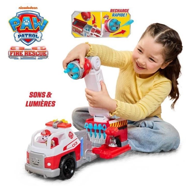 Camion de pompier + figurine Marcus - des 3 ans - Fire Rescue - La Pat'Patrouille Camion de pompier + figurine Marcus - des 3 ans - Fire Rescue - La Pat'Patrouille