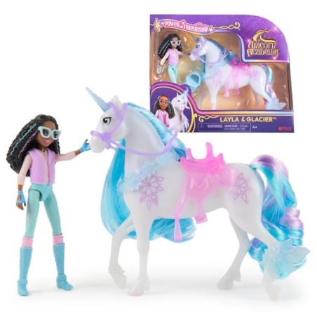 Figurines Layla + Glacier - 5 accessoires inclus - des 4 ans - L'École des Licornes