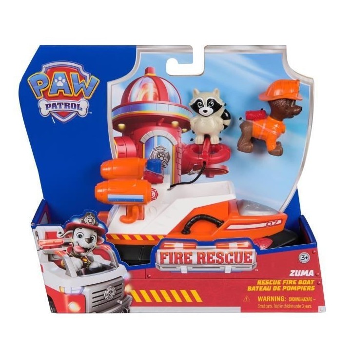 Figurine Zuma - Véhicules + Raton laveur - des 3 ans - Fire Rescue - La Pat'Patrouille Figurine Zuma - Véhicules + Raton laveur - des 3 ans - Fire Rescue - La Pat'Patrouille