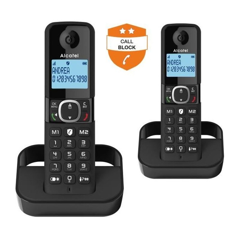 Téléphone fixe sans fil - ALCATEL - F860 duo noir - Blocage d'appels Téléphone fixe sans fil - ALCATEL - F860 duo noir - Blocage d'appels