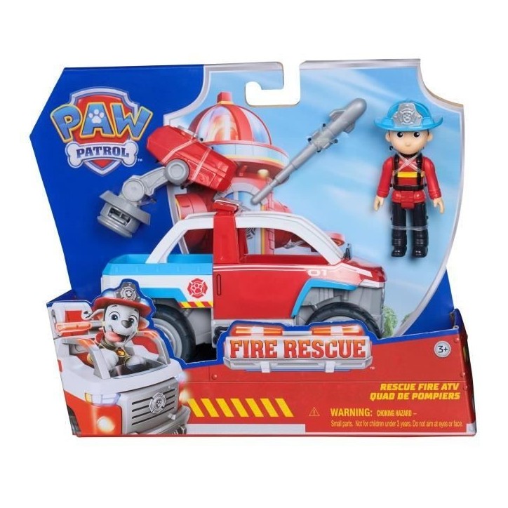 Paw Patrol -Figurine Ryder + véhicule - des 3 ans - Fire Rescue - La Pat'Patrouille