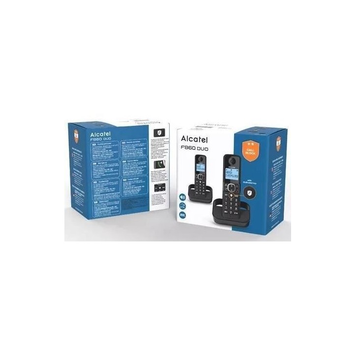 Téléphone fixe sans fil - ALCATEL - F860 duo noir - Blocage d'appels indésirables