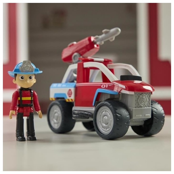 Paw Patrol -Figurine Ryder + véhicule - des 3 ans - Fire Rescue - La Pat'Patrouille