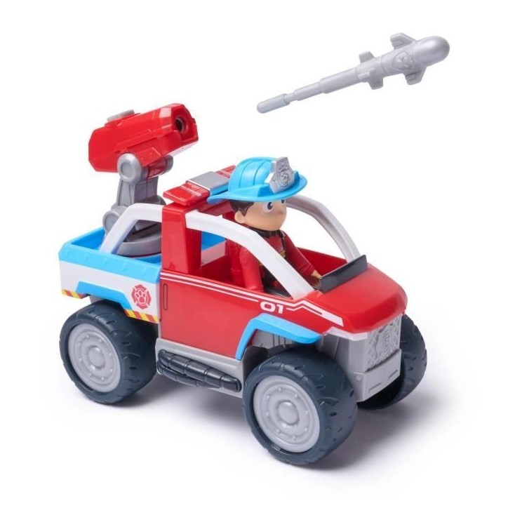 Paw Patrol -Figurine Ryder + véhicule - des 3 ans - Fire Rescue - La Pat'Patrouille