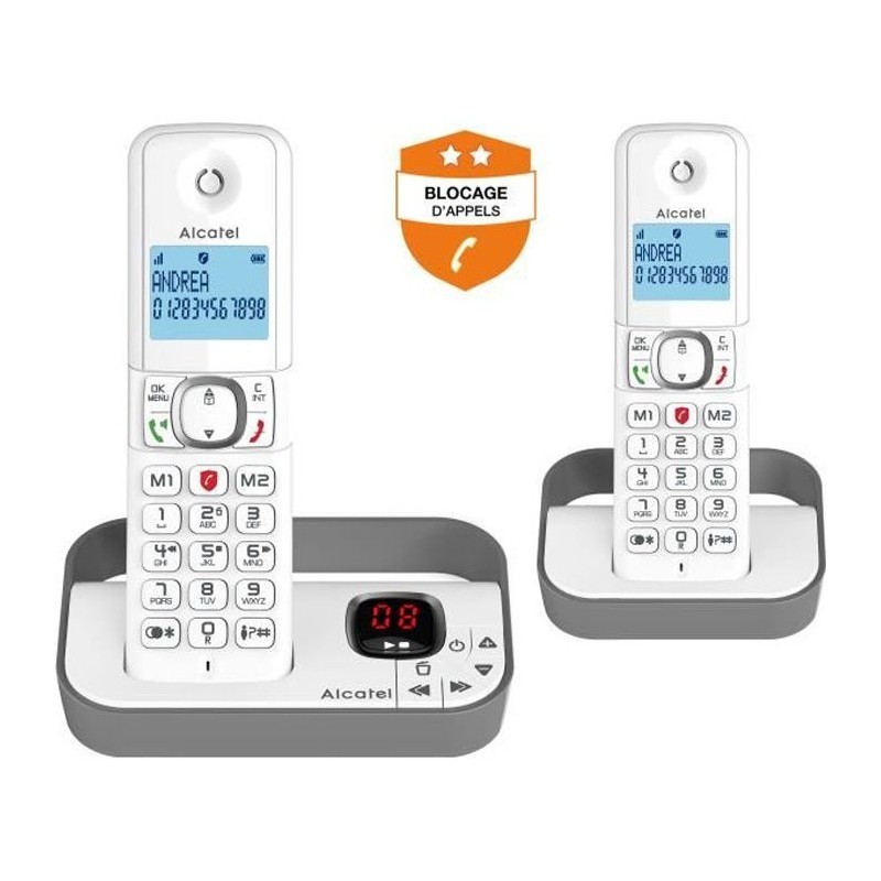 Téléphone fixe sans fil - ALCATEL - F860 voice duo grey - Blocage d' Téléphone fixe sans fil - ALCATEL - F860 voice duo grey - Blocage d'