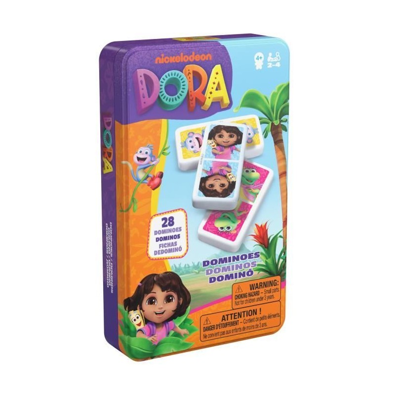 Dora - 28 Dominos - Boîte métal - des 4 ans - Dora l'exploratrice Dora - 28 Dominos - Boîte métal - des 4 ans - Dora l'exploratrice