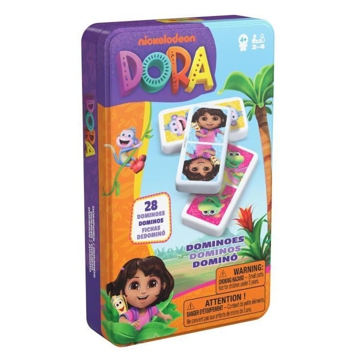 Dora - 28 Dominos - Boîte métal - des 4 ans - Dora l'exploratrice Dora - 28 Dominos - Boîte métal - des 4 ans - Dora l'exploratrice