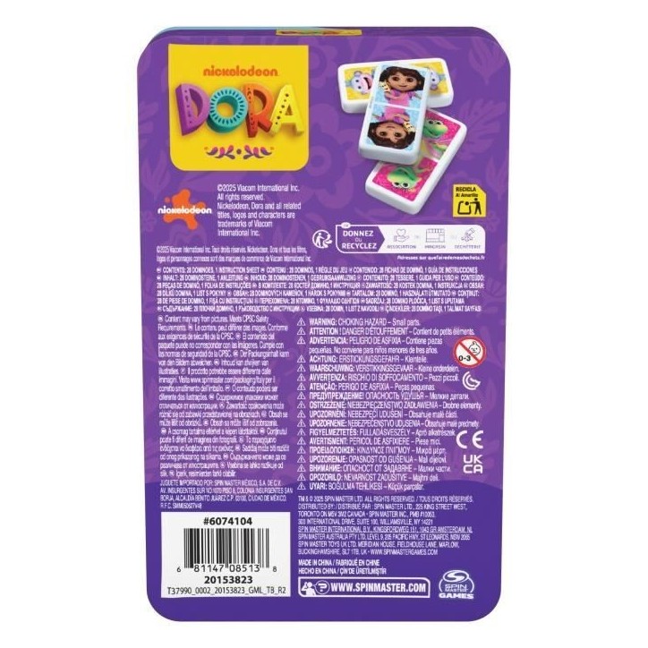Dora - 28 Dominos - Boîte métal - des 4 ans - Dora l'exploratrice Dora - 28 Dominos - Boîte métal - des 4 ans - Dora l'exploratrice