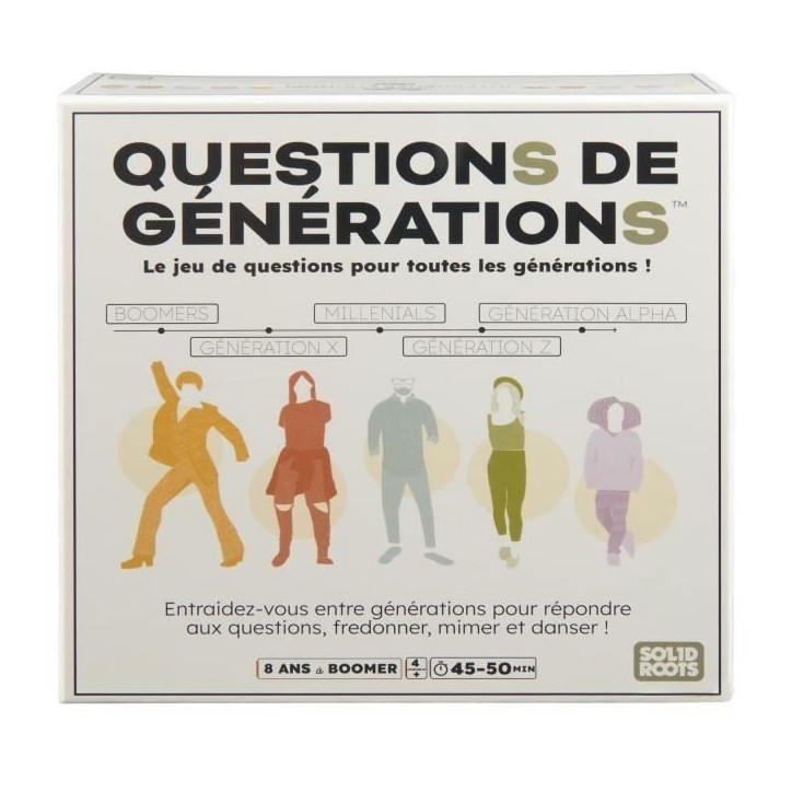 Questions de générations - 2000 questions et 100 défis amusants - Jeu de société - des 8 ans Questions de générations - 2000 questions et 100 défis amusants - Jeu de société - des 8 ans