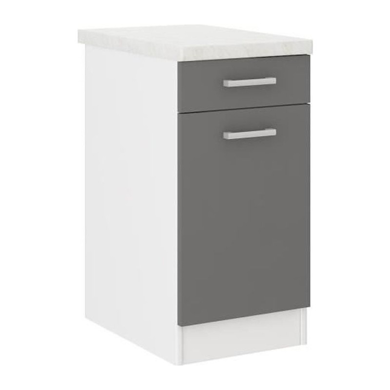 ULTRA Meuble bas de cuisine L 40 cm avec plan de travail inclus - Gris ULTRA Meuble bas de cuisine L 40 cm avec plan de travail inclus - Gris