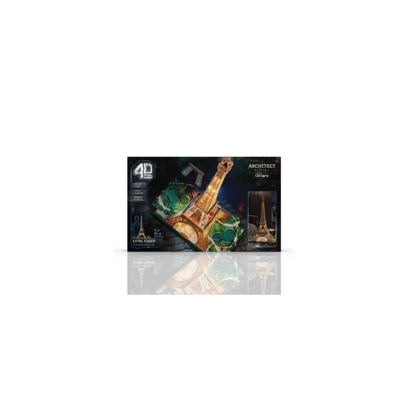 4D Build - Puzzle 3D - Tour Eiffel lumineuse - 252 pieces - 90cm - des
