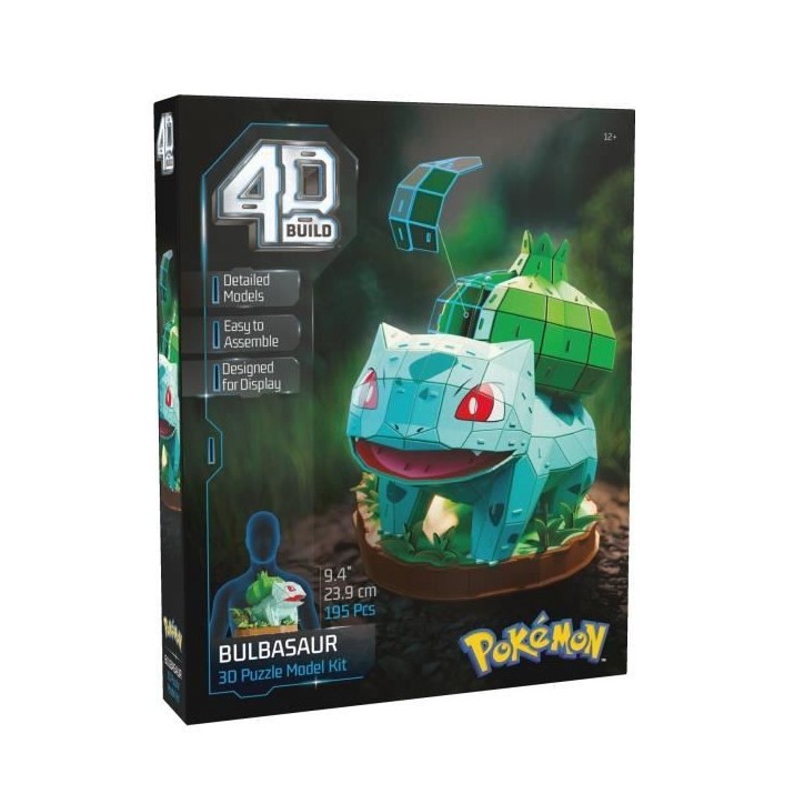 4D Build - Puzzle 3D - Bulbizarre Pokémon - 195 pieces - 24cm - des 12 ans 4D Build - Puzzle 3D - Bulbizarre Pokémon - 195 pieces - 24cm - des 12 ans