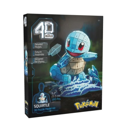 4D Build - Puzzle 3D - Carapuce Pokémon - 180 pieces - 24cm - des 12