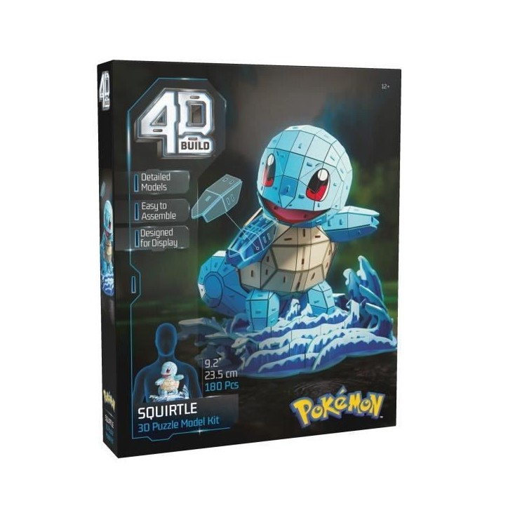 4D Build - Puzzle 3D - Carapuce Pokémon - 180 pieces - 24cm - des 12 ans 4D Build - Puzzle 3D - Carapuce Pokémon - 180 pieces - 24cm - des 12 ans