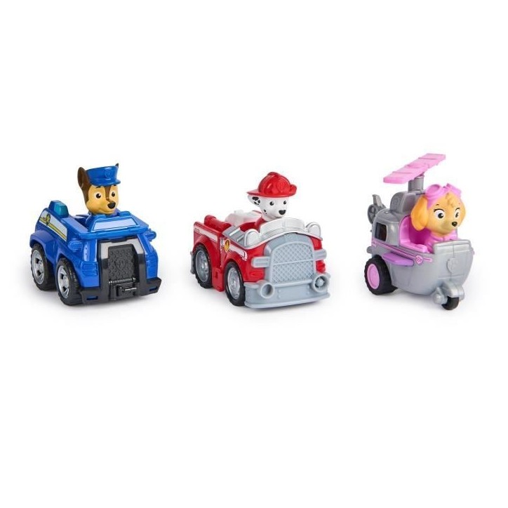 SPIN MASTER PACK DE 3 VEHICULES RETRO FRICTION La Pat' Patrouille