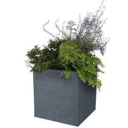 Bac a fleurs Carré 50 cm - EDA - Graphit - 57 L - 49,5 x 49,5 x H. 49