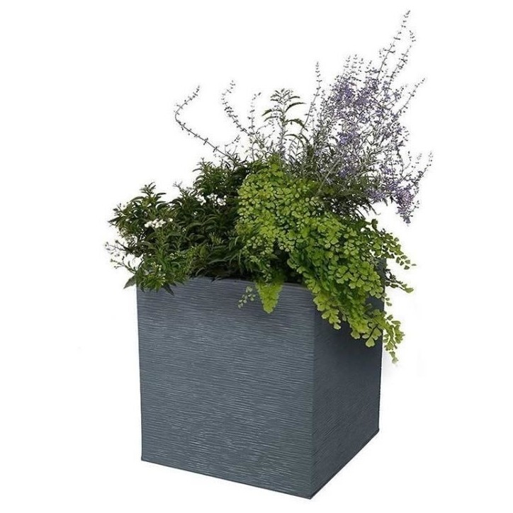 Bac a fleurs Carré 50 cm - EDA - Graphit - 57 L - 49,5 x 49,5 x H. 49,5 cm - Gris Anthracite Bac a fleurs Carré 50 cm - EDA - Graphit - 57 L - 49,5 x 49,5 x H. 49,5 cm - Gris Anthracite