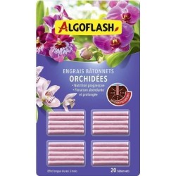 ALGOFLASH Engrais pour orchidées - 20 bâtonnets - Action jusqu'a 3 m