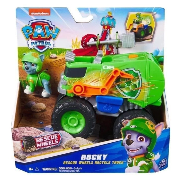 SPIN MASTER VÉHICULE + FIGURINE RESCUE WHEELS ROCKY La Pat' Patrouille