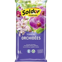 ALGOFLASH Terreau Orchidées 6 L - Terreau spécifique - Ecorces de pi