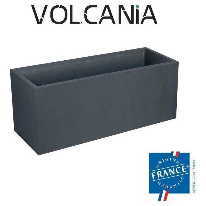 Jardiniere Volcania - EDA - 98 L - Intérieur / Extérieur - Décor Pierre - 99,5 x 39 x H. 43 cm - Gris Anthracite Jardiniere Volcania - EDA - 98 L - Intérieur / Extérieur - Décor Pierre - 99,5 x 39 x H. 43 cm - Gris Anthracite