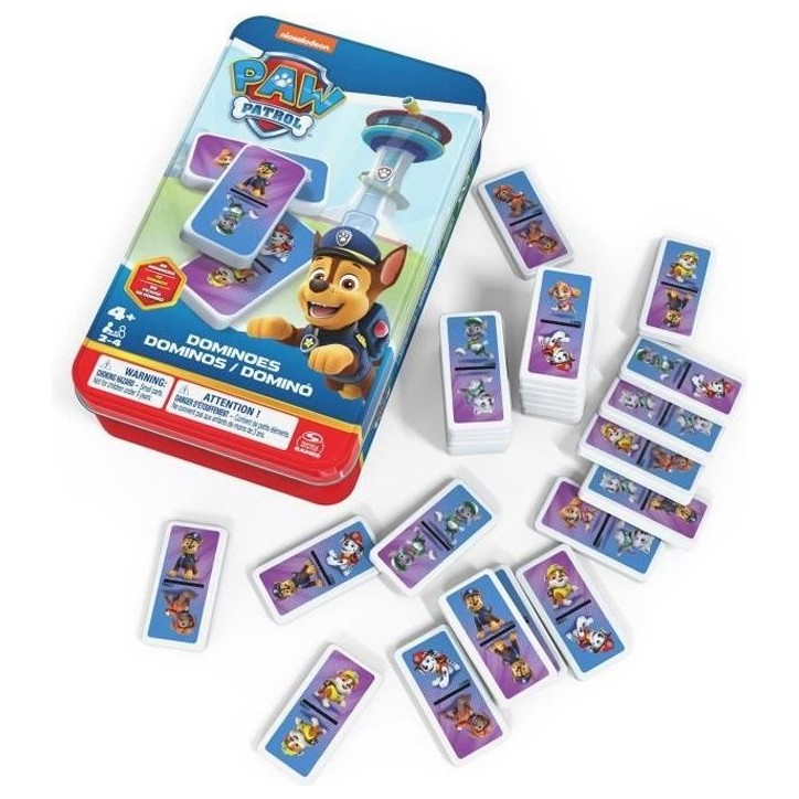 SPIN MASTER BOITE METAL DOMINOS La Pat' Patrouille SPIN MASTER BOITE METAL DOMINOS La Pat' Patrouille