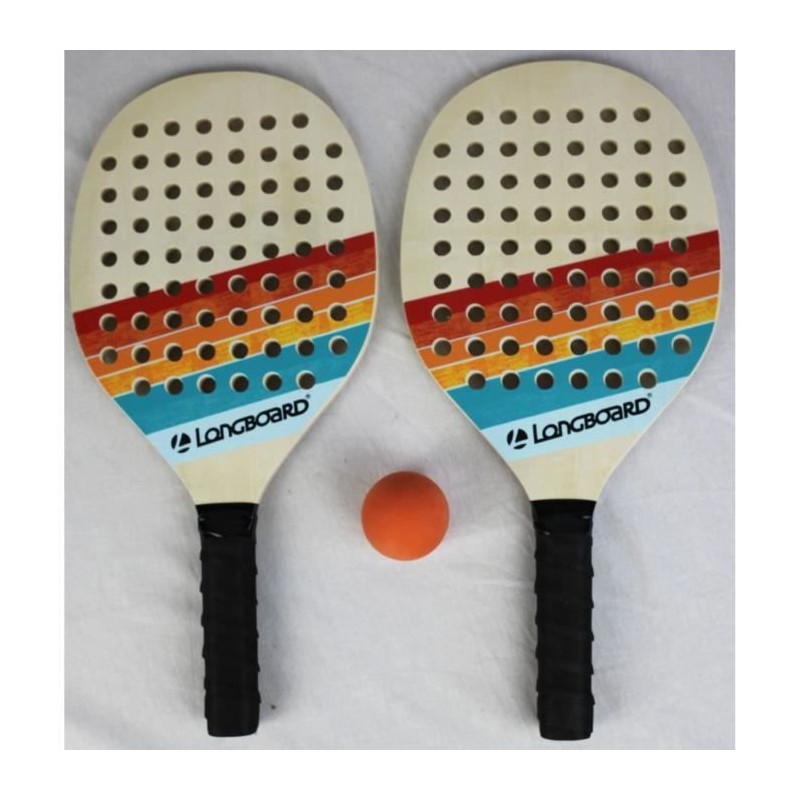 Set de tennis 2 raquettes bois et 1 balle - SPORT AND FUN - BEACH - En