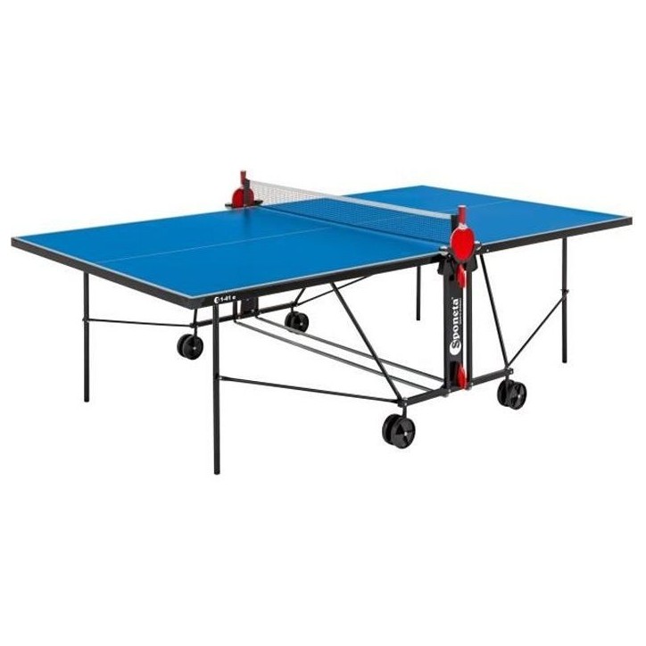 SPONETA - Table Tennis de Table - Table Ping Pong Compacte - Usage extérieur - Bleu et noir