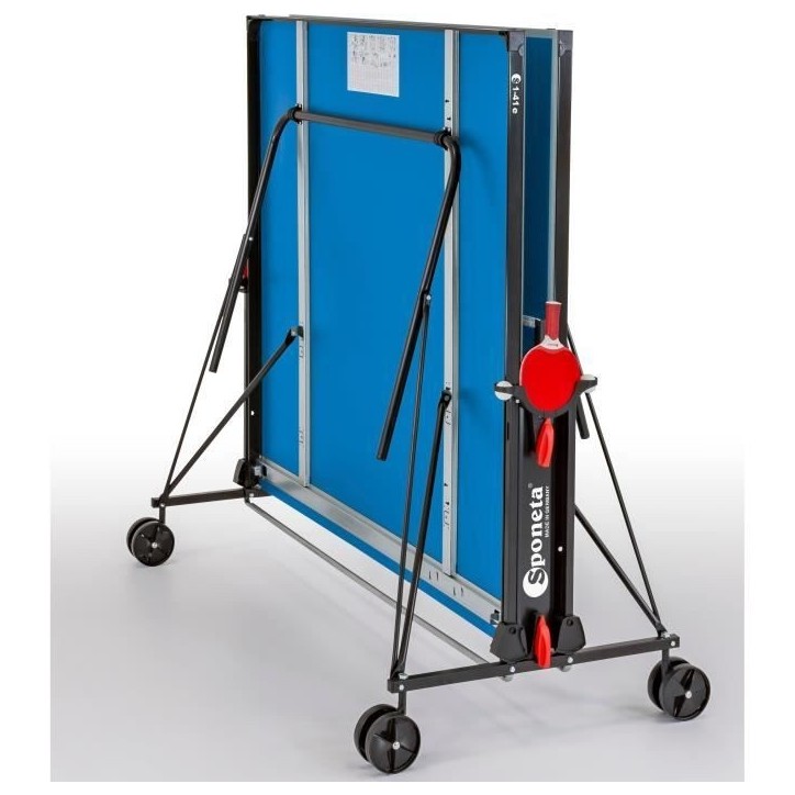 SPONETA - Table Tennis de Table - Table Ping Pong Compacte - Usage extérieur - Bleu et noir