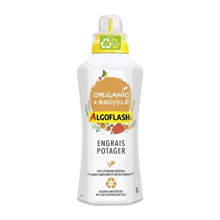 ALGOFLASH NATURASOL NATURASOL Engrais liquide potager - Organic et Recyclé - 1L ALGOFLASH NATURASOL NATURASOL Engrais liquide potager - Organic et Recyclé - 1L