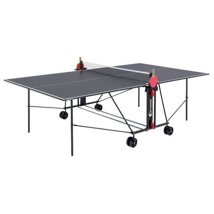 SPONETA - Table Tennis de Table - Table Ping Pong Compacte - Usage Extérieur - Gris et noir
