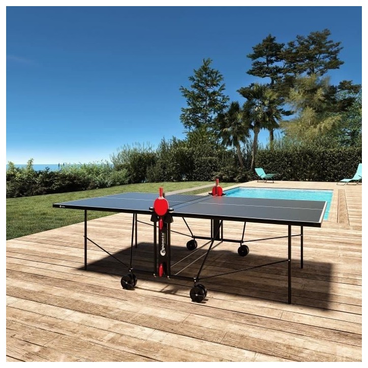 SPONETA - Table Tennis de Table - Table Ping Pong Compacte - Usage Extérieur - Gris et noir