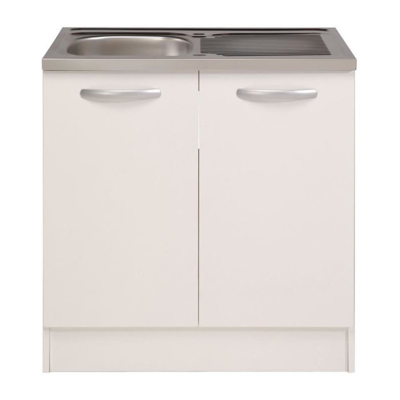 Spring - Meuble bas de cuisine sous évier - 2 portes - L80 x P57,6 x Spring - Meuble bas de cuisine sous évier - 2 portes - L80 x P57,6 x