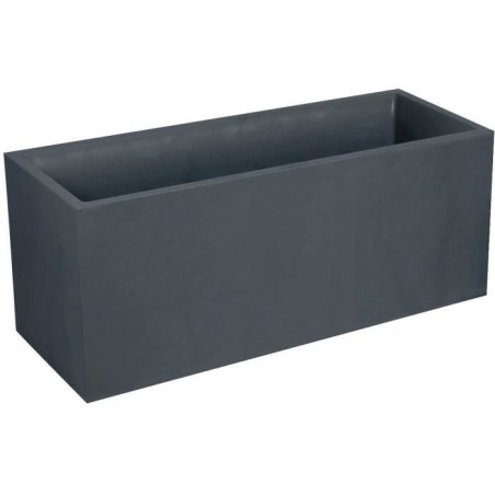 Jardiniere Volcania - EDA - 98 L - Intérieur / Extérieur - Décor Pierre - 99,5 x 39 x H. 43 cm - Gris Anthracite