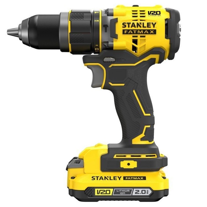 Stanley - V20 Perceuse visseuse a percussion 80 Nm BRUSHLESS - Lithium 18V - 2 batteries 4A - SFMCD721M2K-QW Stanley - V20 Perceuse visseuse a percussion 80 Nm BRUSHLESS - Lithium 18V - 2 batteries 4A - SFMCD721M2K-QW