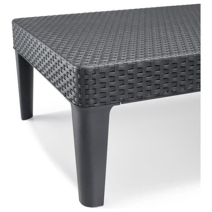 Bain de soleil - Allibert by KETER – Jaipur – en résine imitation rotin tressé – gris graphite – dossier réglable Bain de soleil - Allibert by KETER – Jaipur – en résine imitation rotin tressé – gris graphite – dossier réglable