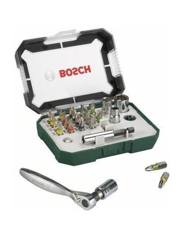 Set embout de vissage Bosch (Kit 26 pieces, Assortiment d'embouts de vissage avec cliquet)