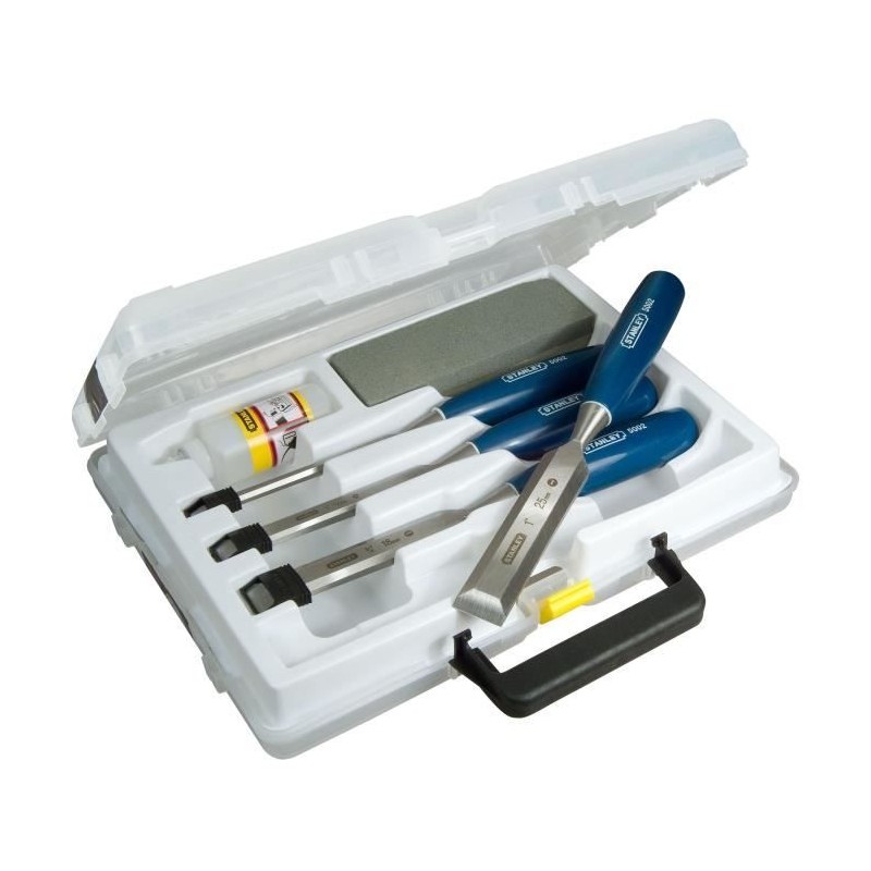 Coffret de ciseaux a bois manche ABS STANLEY - 0-16-130 - Jeu de 4 pie Coffret de ciseaux a bois manche ABS STANLEY - 0-16-130 - Jeu de 4 pie