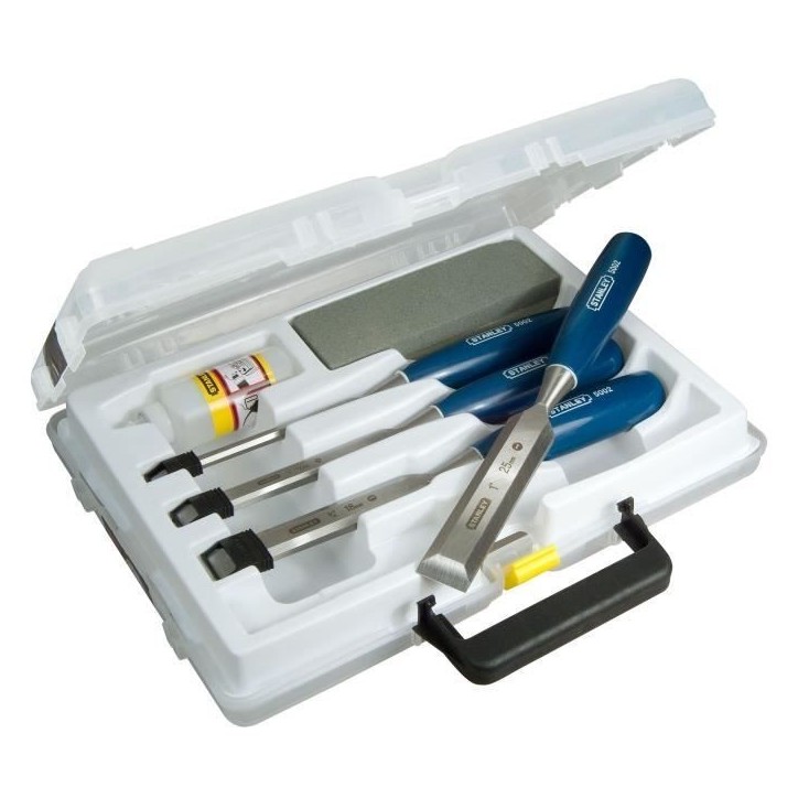 Coffret de ciseaux a bois manche ABS STANLEY - 0-16-130 - Jeu de 4 pieces