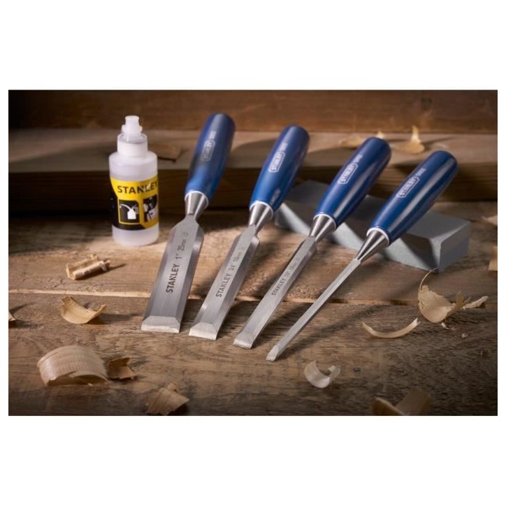 Coffret de ciseaux a bois manche ABS STANLEY - 0-16-130 - Jeu de 4 pieces
