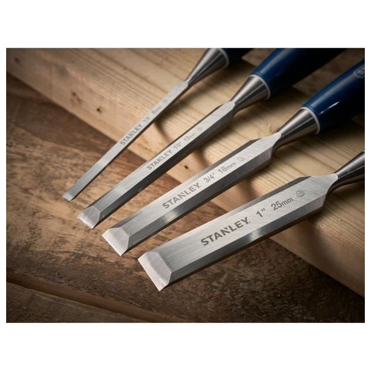 Coffret de ciseaux a bois manche ABS STANLEY - 0-16-130 - Jeu de 4 pieces